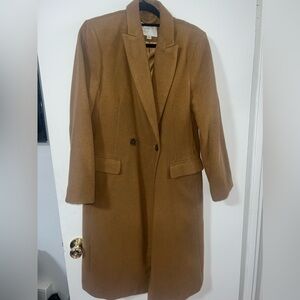 New Day Coat Womens Wool Blend Notch Collar Double Breasted